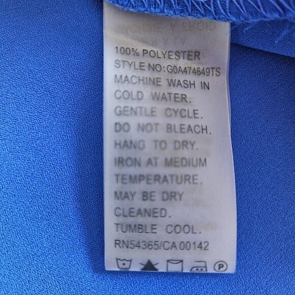 Bianca Nygard Top Womens 2X Blue Sleeveless Button Up Flowy Assymetric Hem Boho - Picture 7 of 14